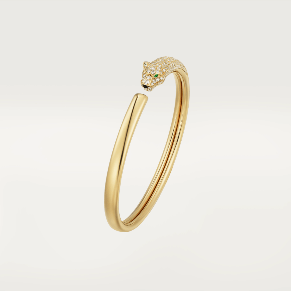 [Super Jewellery]PANTHERE GOLD DIAMOND OPEN BRACELET