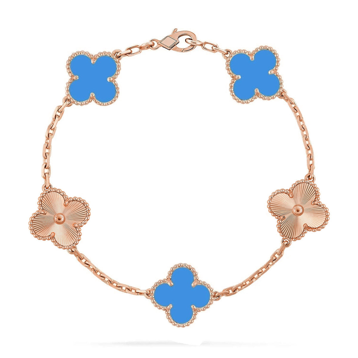 [Super CiCi ] CLOVER 5 MOTIF ARMBAND BLAUER ACHAT KOLLEKTION