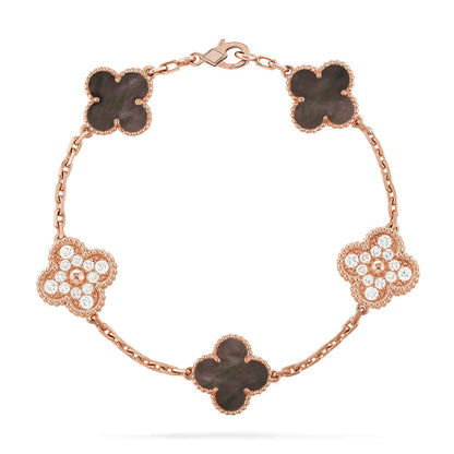 [Super Jewellery] CLOVER 5 MOTIF GRAY MOP BRACELET COLLECTION