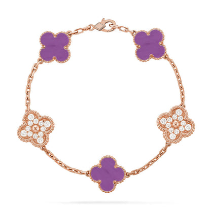 [Super Jewellery] CLOVER 5 MOTIF VIOLET BRACELET COLLECTION