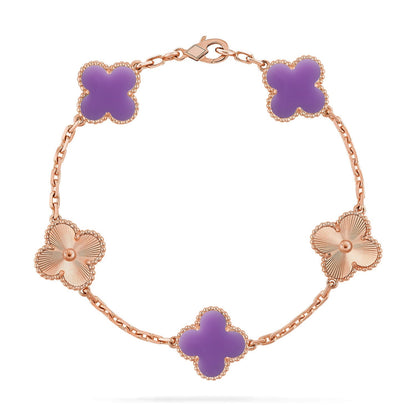 [Super Jewellery]CLOVER 5 MOTIF LIGHT PURPLE BRACELET COLLECTION