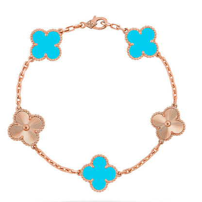 [Super Jewellery] CLOVER 5 MOTIF TURQUOISE BRACELET COLLECTION