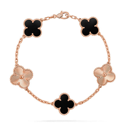 [Super Jewellery] CLOVER 5 MOTIF ONYXS BRACELET COLLECTION