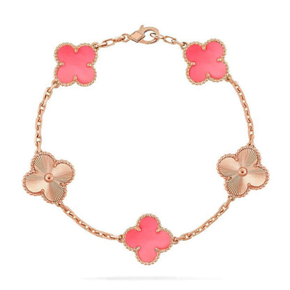 [Super Jewellery] CLOVER 5 MOTIFS  PINK MOP BRACELET COLLECTION