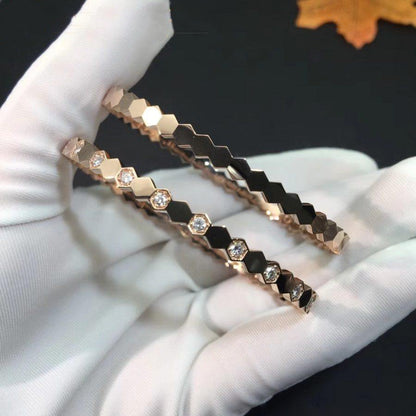 [Super Jewellery]BEE LOVE PINK GOLD DIAMOND BRACELET