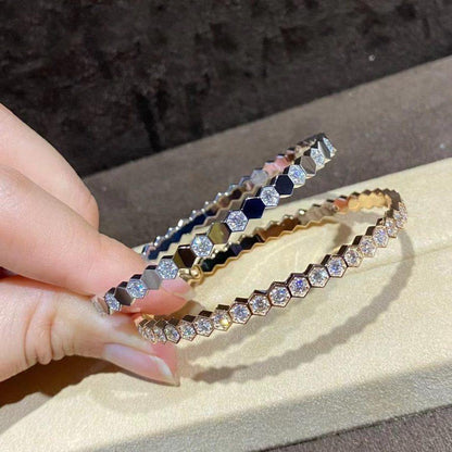 [Super Jewellery]BEE LOVE GOLD BRACELET FULL DIAMOND