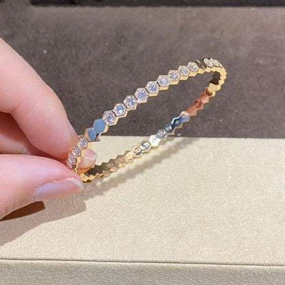 [Super Jewellery]BEE LOVE GOLD BRACELET FULL DIAMOND