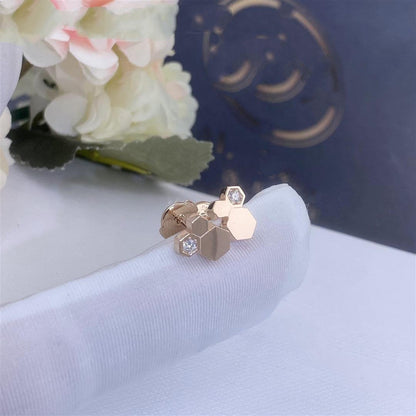 [Super Jewellery]BEE LOVE PINK GOLD DIAMOND EARRINGS