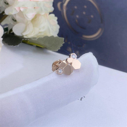 [Super Jewellery]BEE LOVE PINK GOLD DIAMOND EARRINGS