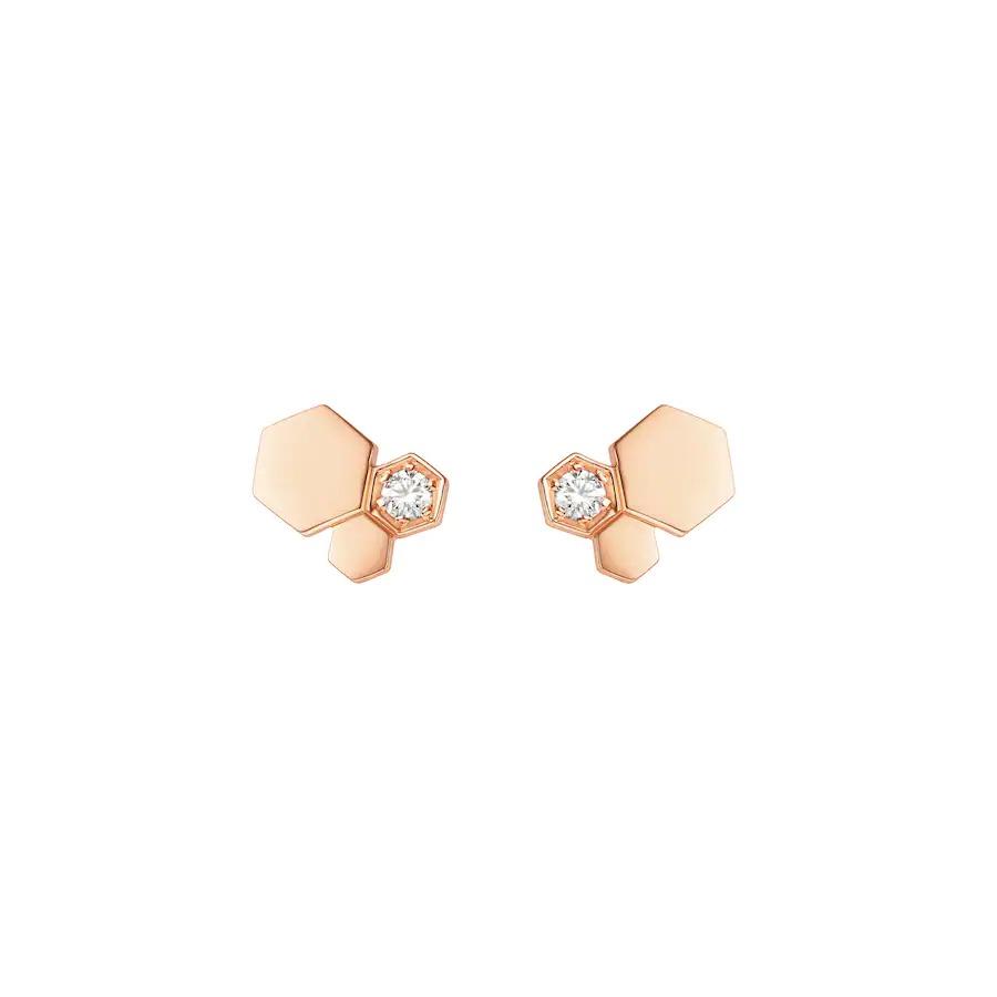 [Super Jewellery]BEE LOVE PINK GOLD DIAMOND EARRINGS