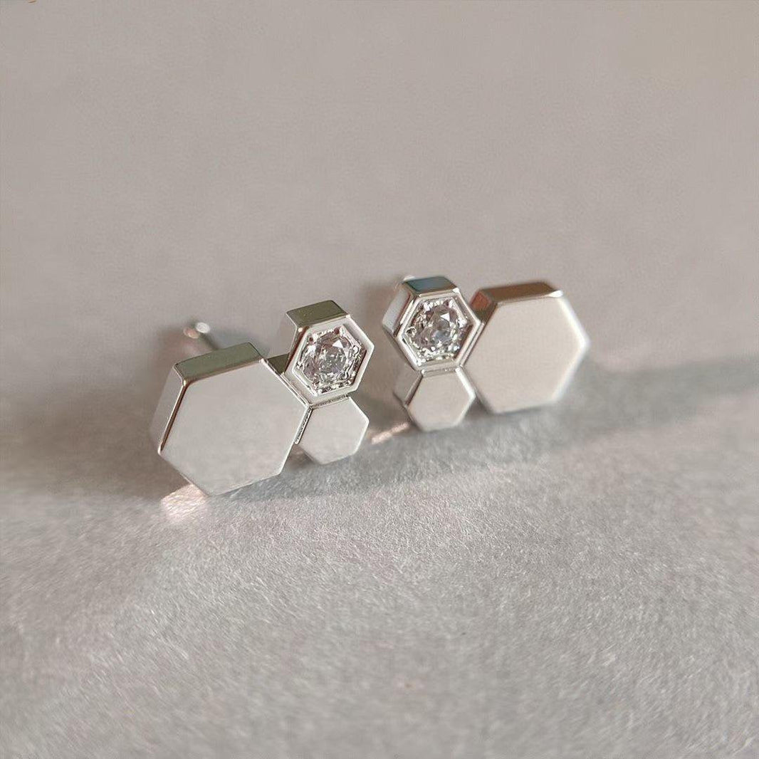 [Super Jewellery]BEE LOVE SILVER DIAMOND EARRINGS