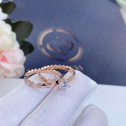 [Super Jewellery]BEE LOVE RING PINK GOLD 1 DIAMOND