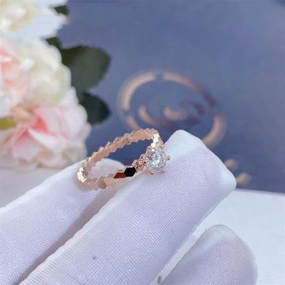 [Super Jewellery]BEE LOVE RING PINK GOLD 1 DIAMOND