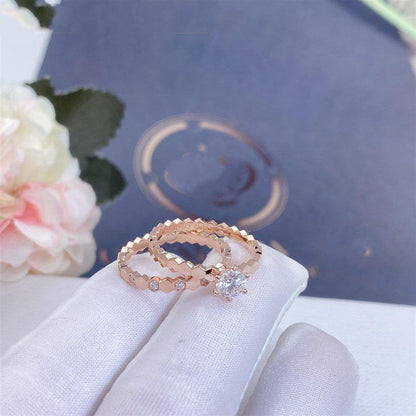 [Super Jewellery]BEE LOVE RING PINK GOLD 1 DIAMOND