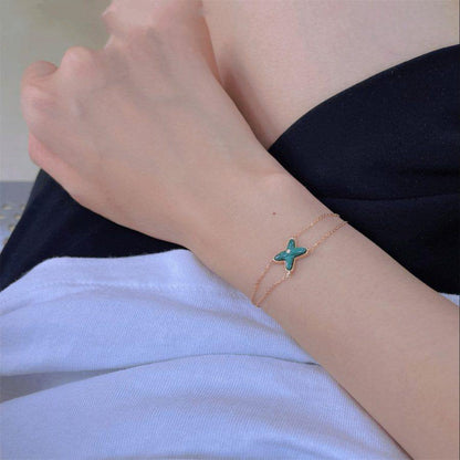 [Super Jewellery]JEUX BRACELET MALACHITE PINK GOLD 1 DIAMOND