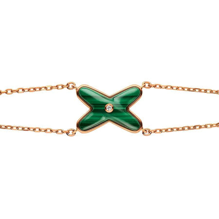 [Super Jewellery]JEUX BRACELET MALACHITE PINK GOLD 1 DIAMOND
