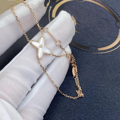 [Super Jewellery]JEUX BRACELET WHITE MOP PINK GOLD 1 DIAMOND