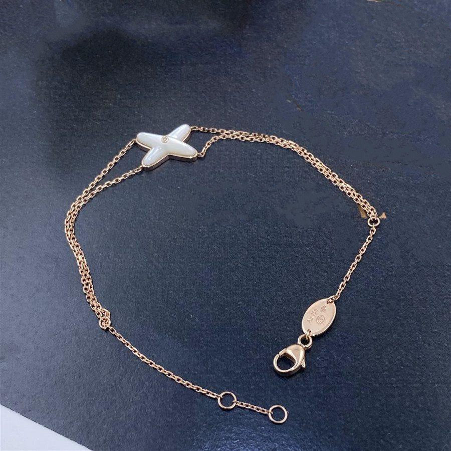 [Super Jewellery]JEUX BRACELET WHITE MOP PINK GOLD 1 DIAMOND