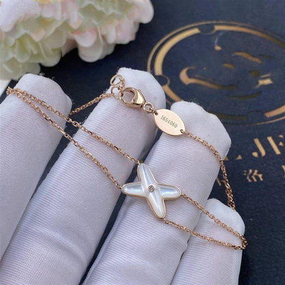 [Super Jewellery]JEUX BRACELET WHITE MOP PINK GOLD 1 DIAMOND