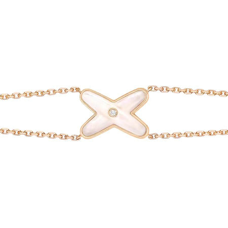 [Super Jewellery]JEUX BRACELET WHITE MOP PINK GOLD 1 DIAMOND