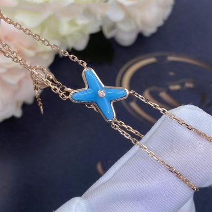[Super Jewellery]JEUX BRACELET TURQUOISE PINK GOLD 1 DIAMOND