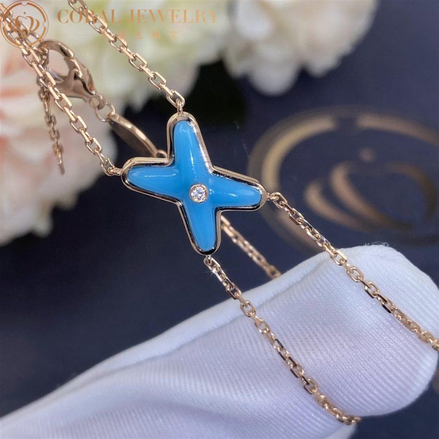 [Super Jewellery]JEUX BRACELET TURQUOISE PINK GOLD 1 DIAMOND