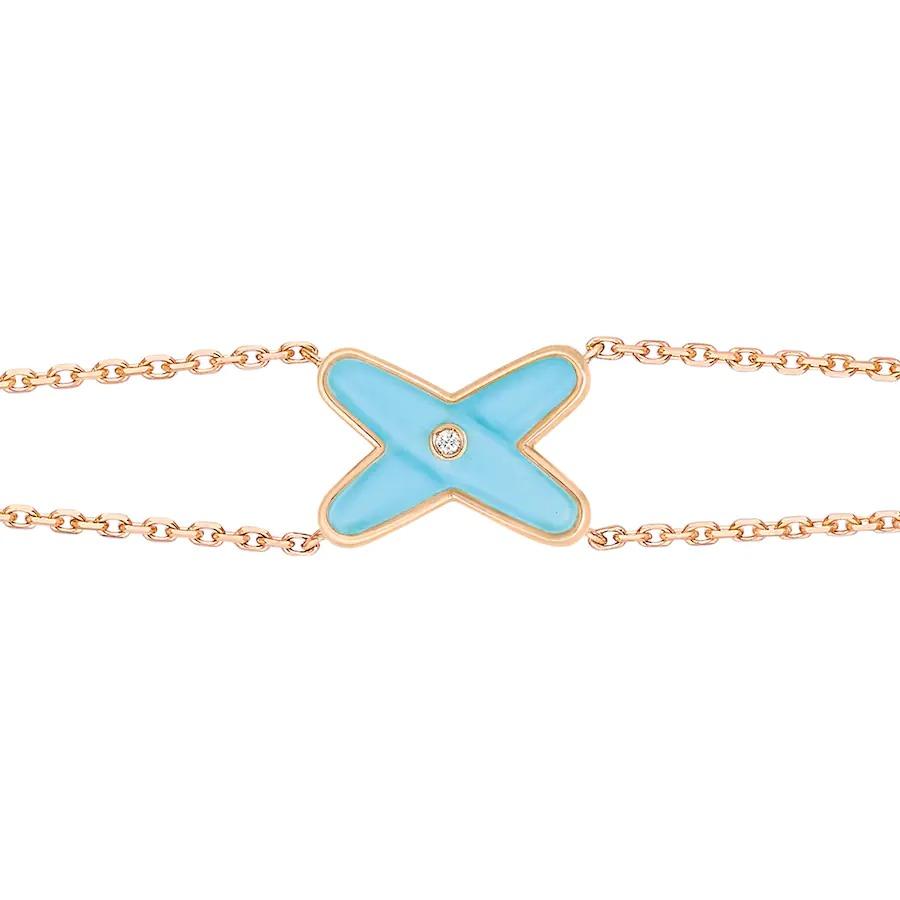 [Super Jewellery]JEUX BRACELET TURQUOISE PINK GOLD 1 DIAMOND