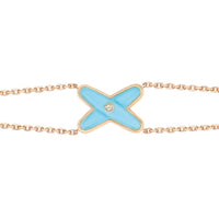 [Super Jewellery]JEUX BRACELET TURQUOISE PINK GOLD 1 DIAMOND