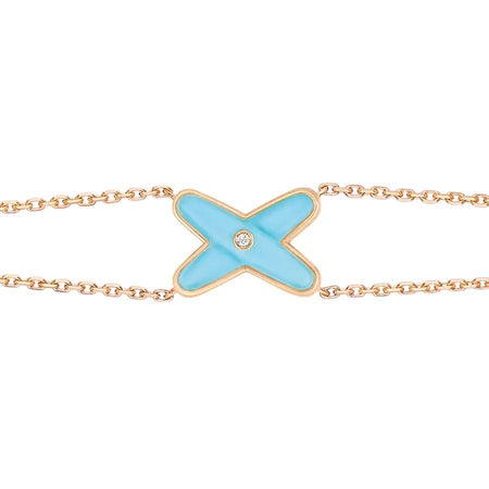 [Super Jewellery]JEUX BRACELET TURQUOISE PINK GOLD 1 DIAMOND