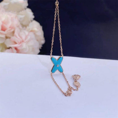 [Super Jewellery]JEUX BRACELET TURQUOISE PINK GOLD 1 DIAMOND