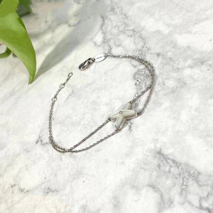 [Super Jewellery]JEUX BRACELET WHITE MOP SILVER 1 DIAMOND