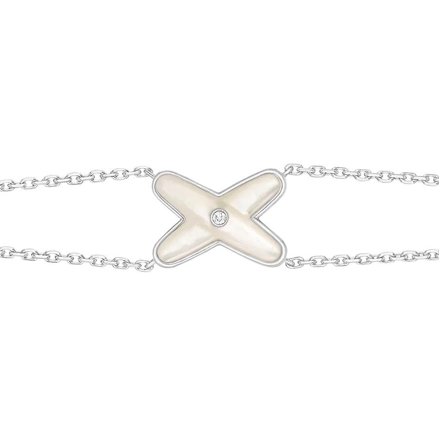 [Super Jewellery]JEUX BRACELET WHITE MOP SILVER 1 DIAMOND