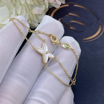 [Super Jewellery]JEUX BRACELET WHITE MOP GOLD 1 DIAMOND