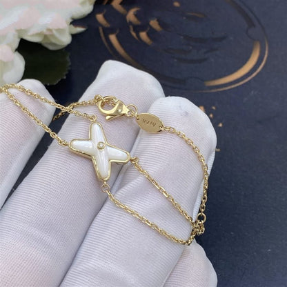 [Super Jewellery]JEUX BRACELET WHITE MOP GOLD 1 DIAMOND