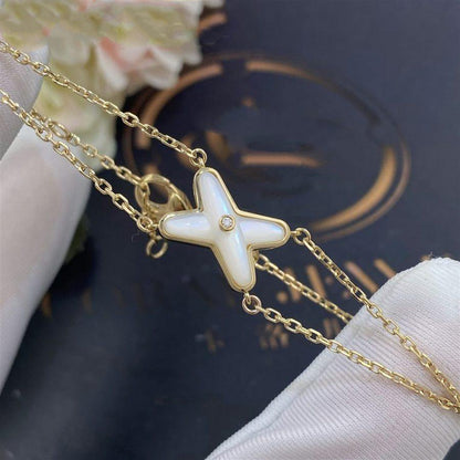 [Super Jewellery]JEUX BRACELET WHITE MOP GOLD 1 DIAMOND