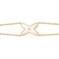 [Super Jewellery]JEUX BRACELET WHITE MOP GOLD 1 DIAMOND