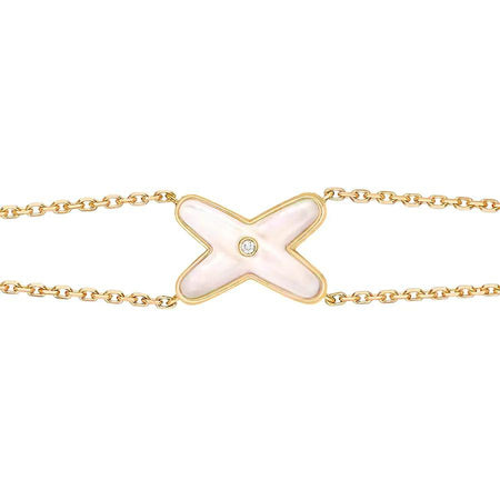 [Super Jewellery]JEUX BRACELET WHITE MOP GOLD 1 DIAMOND