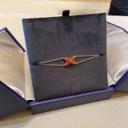[Super Jewellery]JEUX BRACELET CARNELIAN PINK GOLD 1 DIAMOND