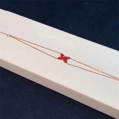 [Super Jewellery]JEUX BRACELET CARNELIAN PINK GOLD 1 DIAMOND
