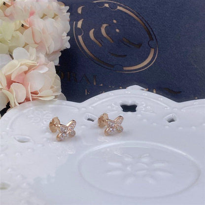 [Super Jewellery]JEUX DE PINK GOLD DIAMOND EARRINGS