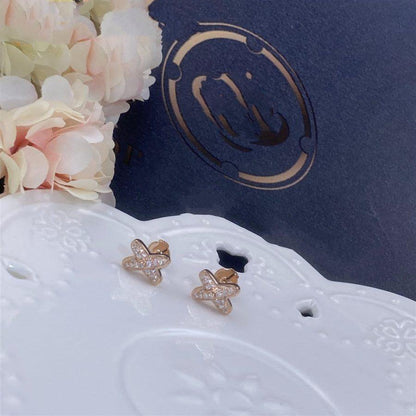 [Super Jewellery]JEUX DE PINK GOLD DIAMOND EARRINGS