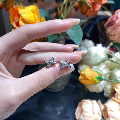 [Super Jewellery]JEUX DE SILVER DIAMOND EARRINGS