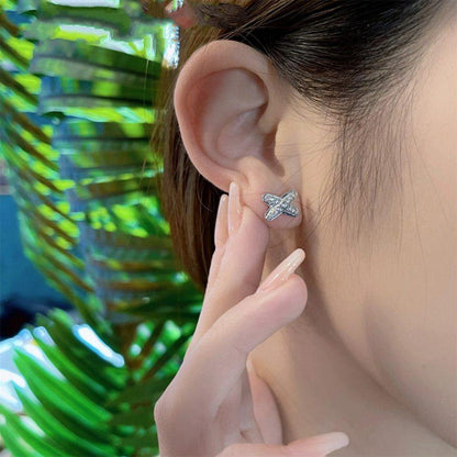 [Super Jewellery]JEUX DE SILVER DIAMOND EARRINGS