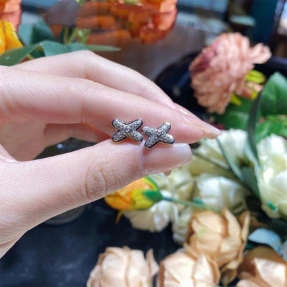 [Super Jewellery]JEUX DE SILVER DIAMOND EARRINGS
