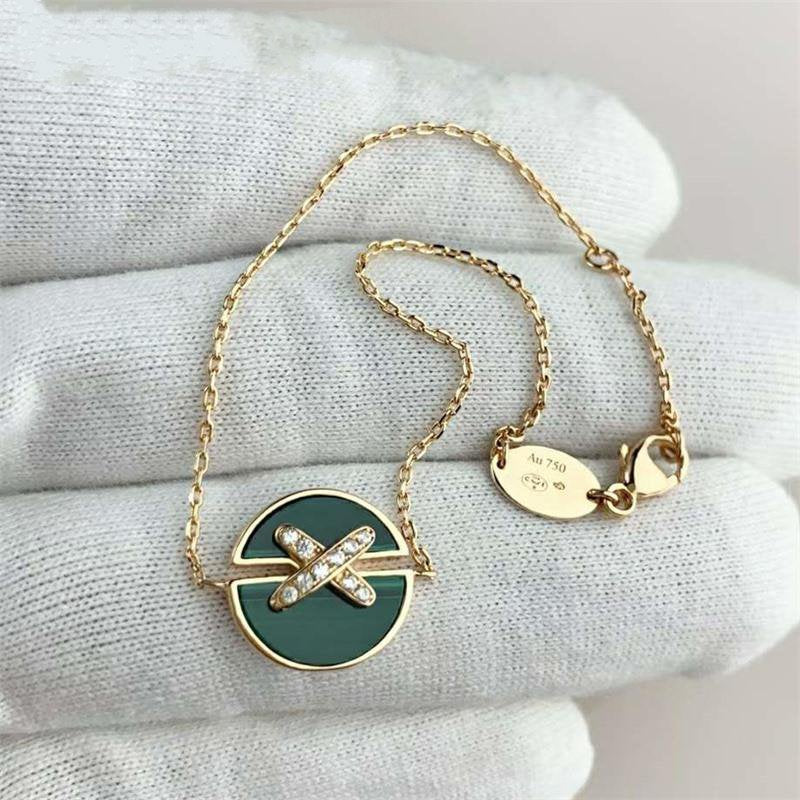 [Super Jewellery]JEUX DE BRACELET MALACHITE PINK GOLD DIAMONDS