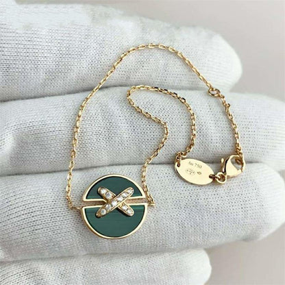 [Super Jewellery]JEUX DE BRACELET MALACHITE PINK GOLD DIAMONDS