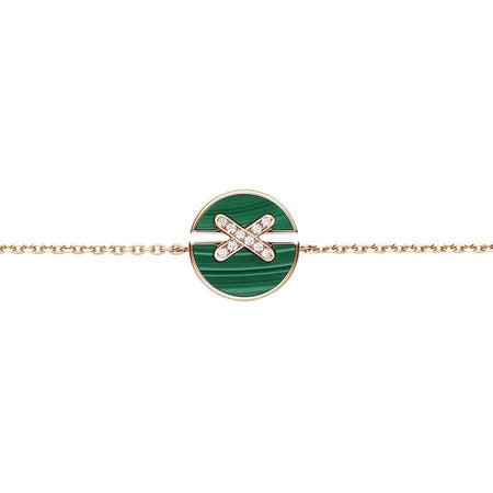 [Super Jewellery]JEUX DE BRACELET MALACHITE PINK GOLD DIAMONDS