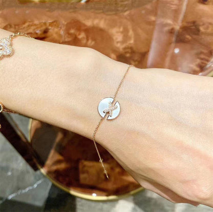 [Super Jewellery]JEUX DE BRACELET MOP PINK GOLD DIAMONDS