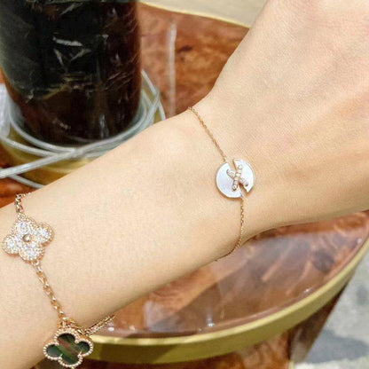 [Super Jewellery]JEUX DE BRACELET MOP PINK GOLD DIAMONDS