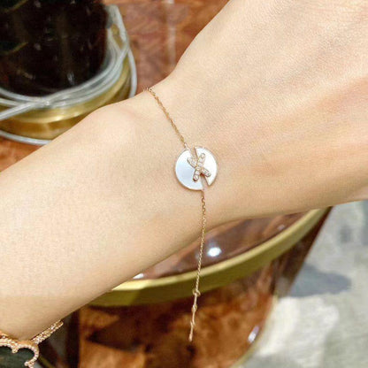 [Super Jewellery]JEUX DE BRACELET MOP PINK GOLD DIAMONDS